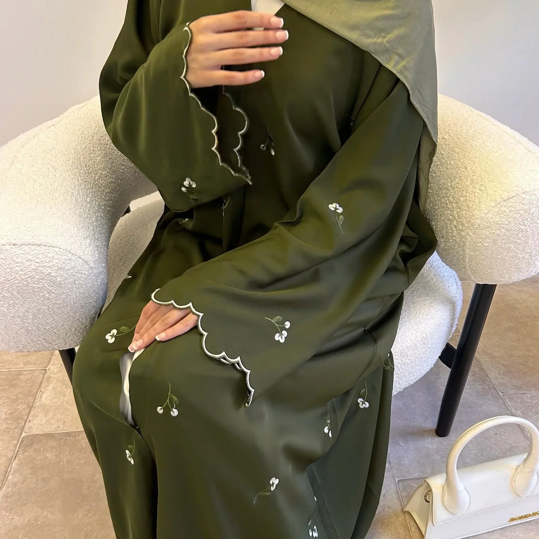 Abaya Bordada para Mujer, Vestido Musulmán Tipo Cardigan, Caftán Abierto para Oración, Vestidos de Fiesta Dubai, Caftán Largo, Vestidos Largos