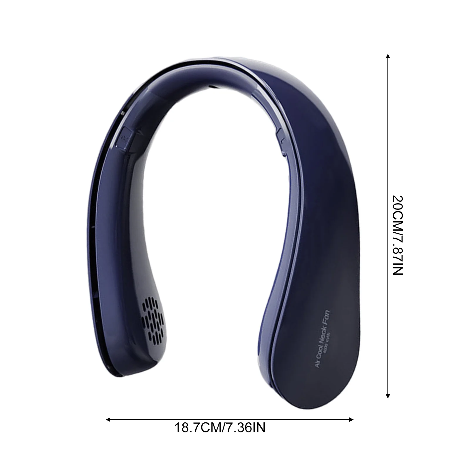 مروحة 4 منافذ هواء أساسية يمكن ارتداؤها USB شحن الرقبة مروحة بلا أوراق 4000 مللي أمبير