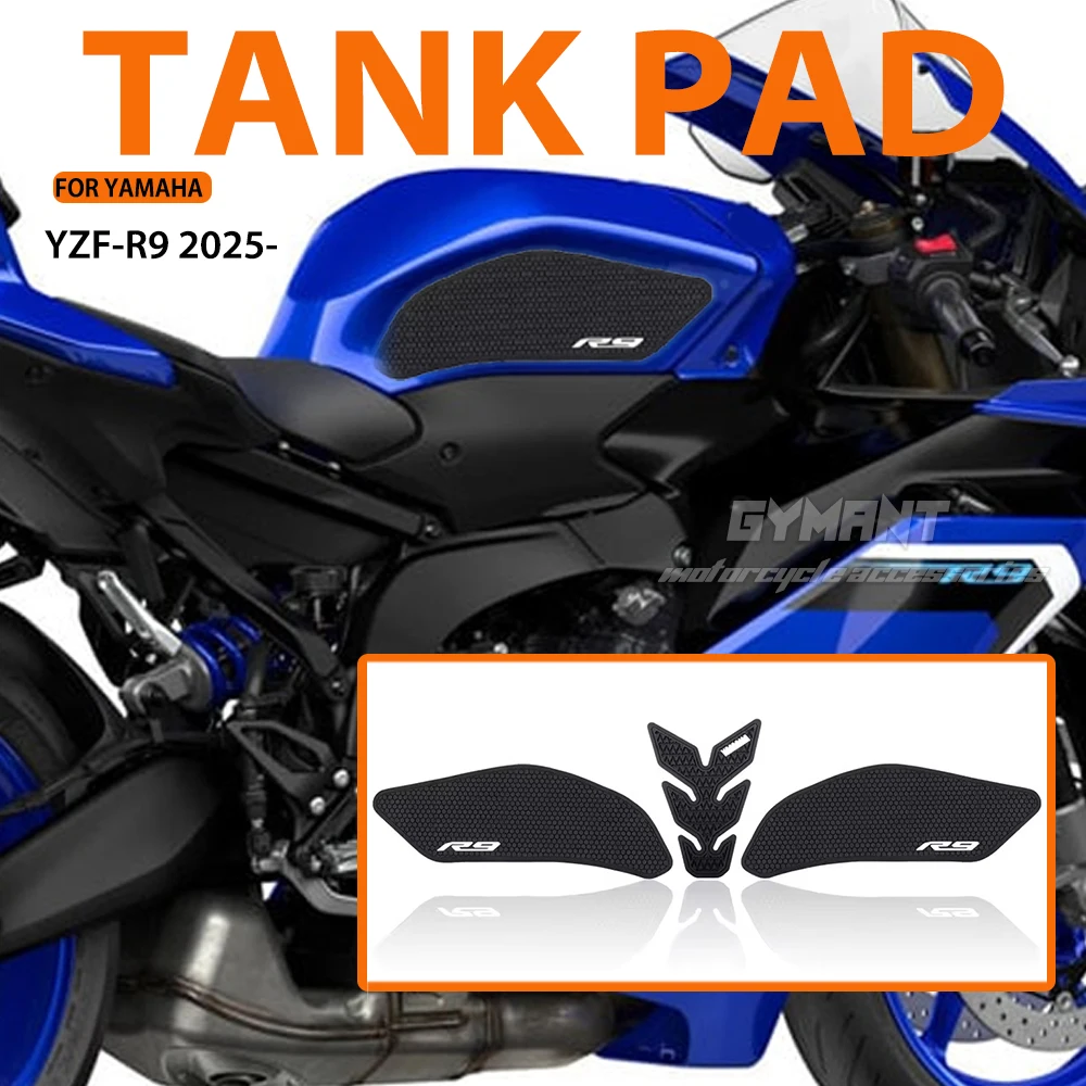 

R9 2025 Tank Pad Motorcycle accessories Fuel Tank Pad For YAMAHA R9 2025 2026 YZF-R9 Non-slip Side Fuel Tank Waterproof Pad