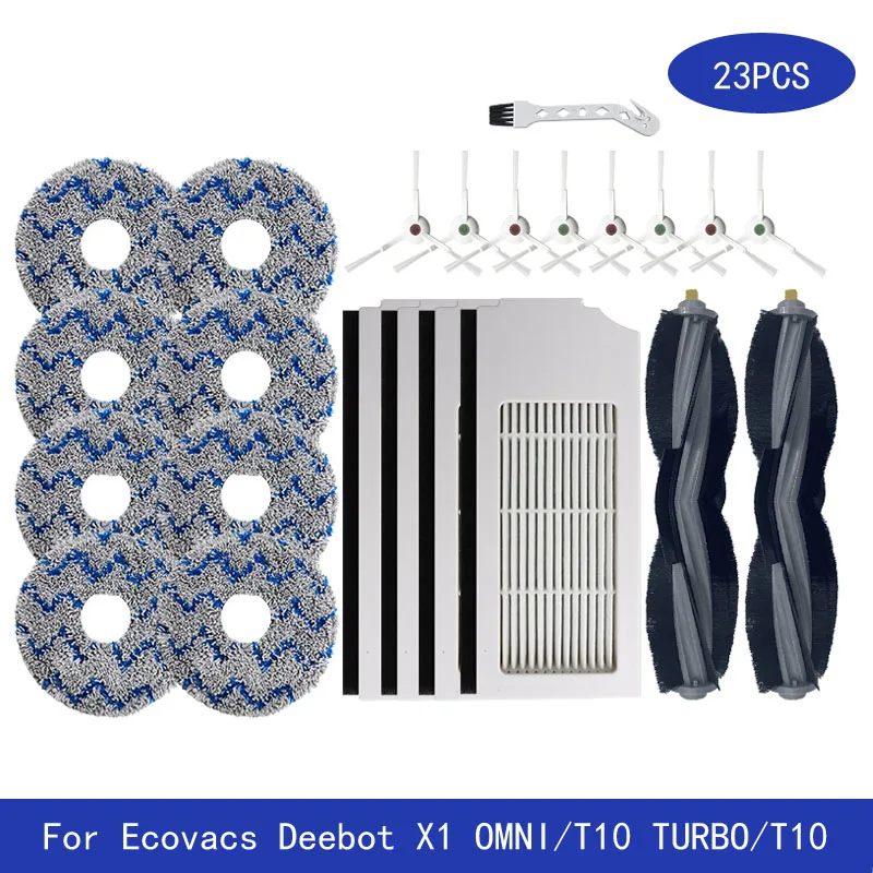 Original for Ecovacs Deebot X1 OMNI T10 TURBO/ T10 Vacuum Cleaner Robot Filter Side Brush Sweeping Cloth Spare Parts Dust Box