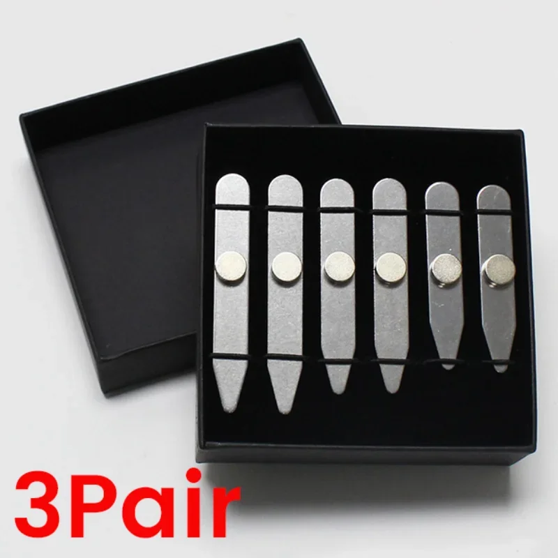 3 Size Stainless Steel Collar Stays For Man Collar Support Business Men Gift Shirt Bone Stiffener Inserts Fixed Jewelry With Box