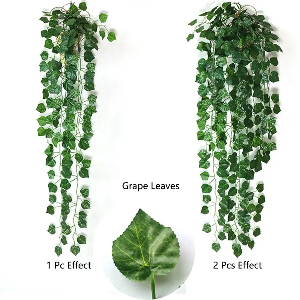 Artificial Ivy Fake Hanging Plants Garland Leaves Greenery Foliage Trailing Vine Wedding Home Garden Wall Hanging Plants Decor