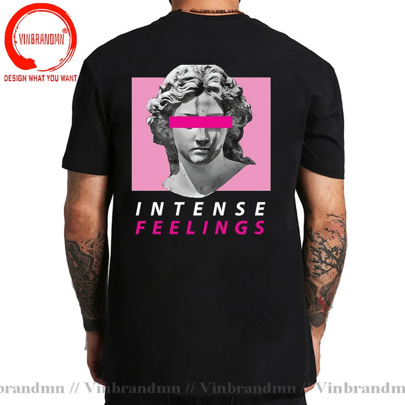 Vaporwave Aesthetic Intense Feelings Parody Sculpture Art Print Clothes Men Oversize Breathable T Shirt Loose Casual Cotton Tees