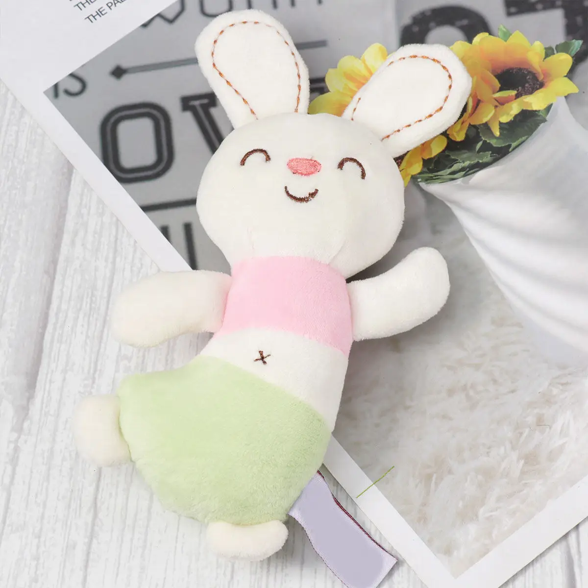 

1Pcs Baby Hand Rattle Cartoon Animal Soft Safe Infant Appease Sensory Development Early Learning Gift Rabbit Style Handbell