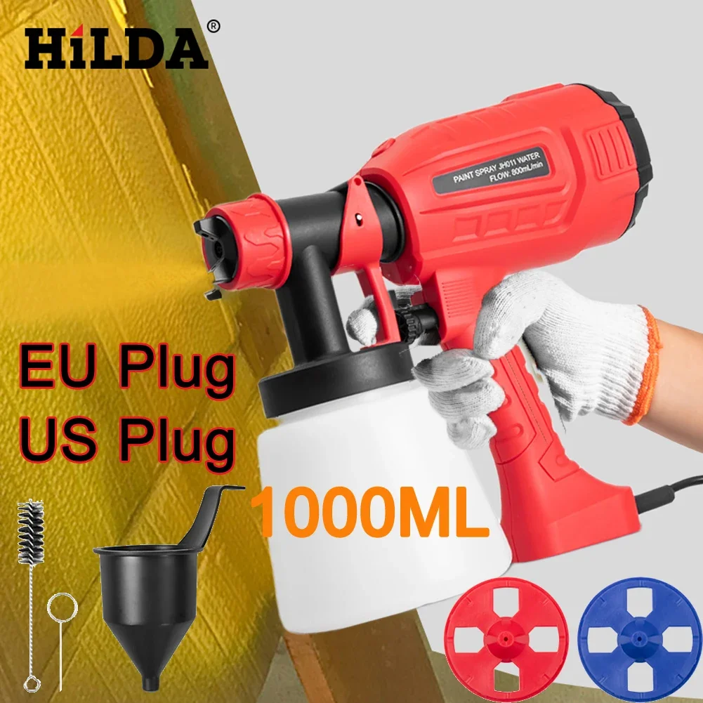 800/1000ML High Pressure Spray Gun Electric Paint Sprayer 500W Household Detachable Spray Gun Flow Control Airbrush Tools