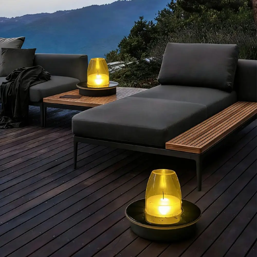 Waterproof Floating Candle Light Luminous Simulated Flame Buoyant Luminous Water Decor Amber Cover Buoyant