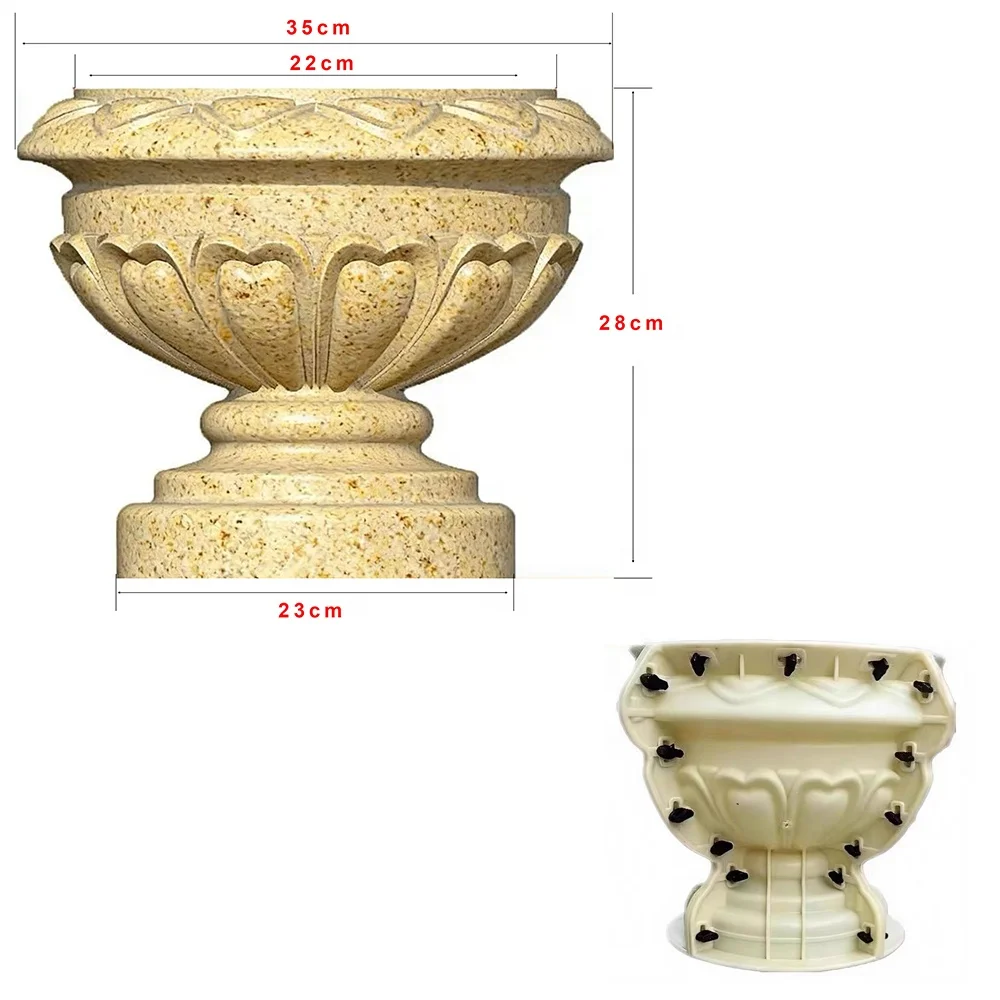 Giant flower pot diameter 100 cm ABS plastic large plant flower pot large architectural decoration silicone mold for concrete