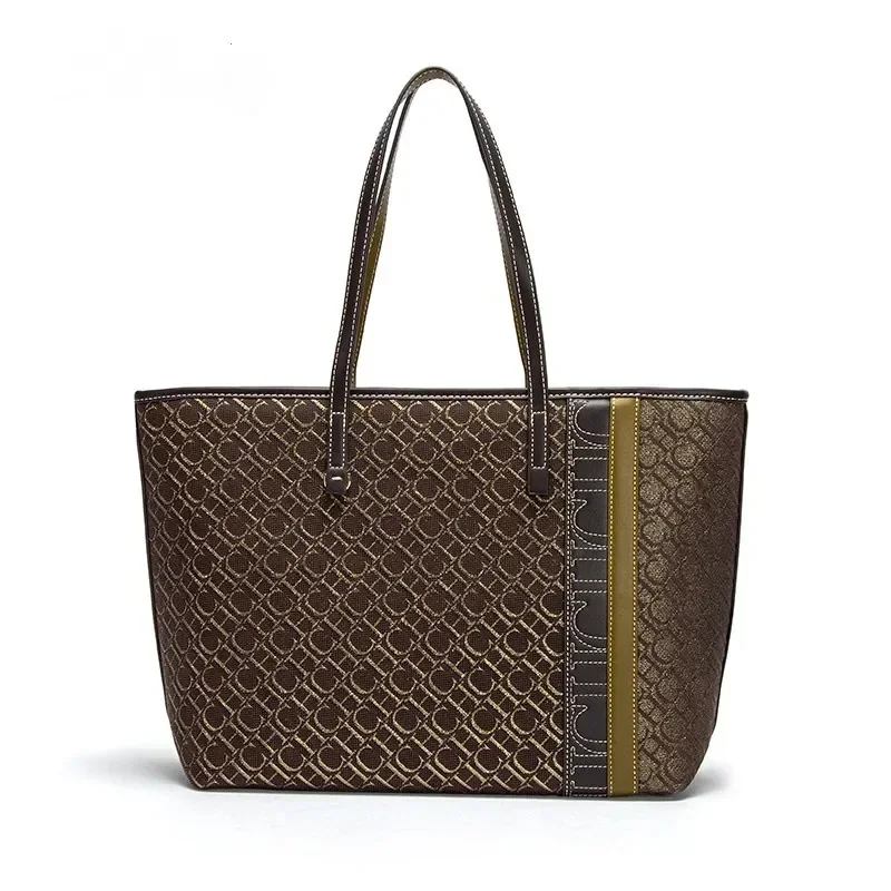 

Delicate Classic Retro Ladies Premium New Shoulder Bag Dating Party Occasion Ladies Handbag Stripe Decoration High-capacity