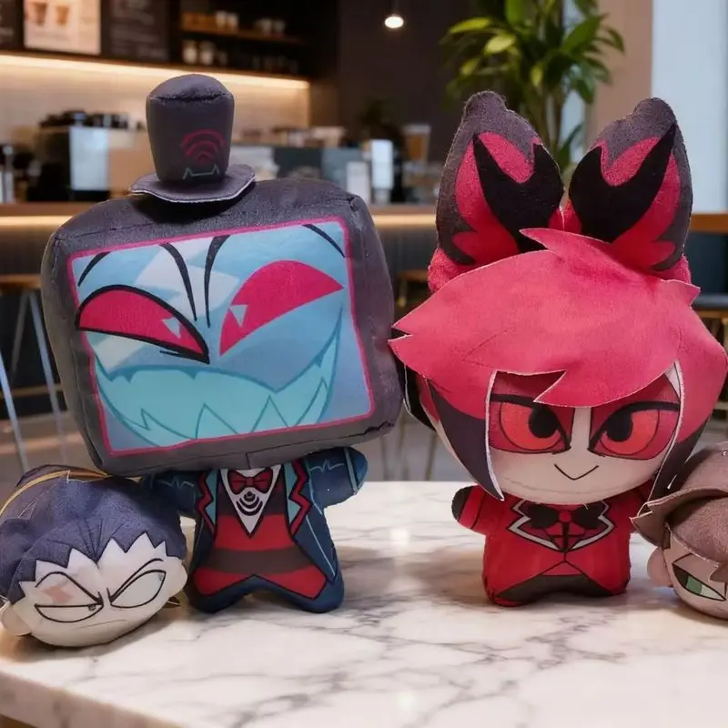 ตุ๊กตาผ้ากำมะหยี่ขนาด 10 ซม. ตัวละครจากอนิเมะเกม Hell Hotel ซีรีส์ Pentious Alastor Vox Lucifer Angel ของเล่นตุ๊กตาห้อยกระเป๋า พวงกุญแจ ของขวัญคริสต์มาส