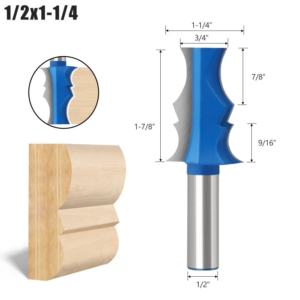 1 PC 1/2 ′′ Shank Router Bit Fresas Para Router Madera Armrest Router Bit  Steel Milling Cutter Woodworking Tools