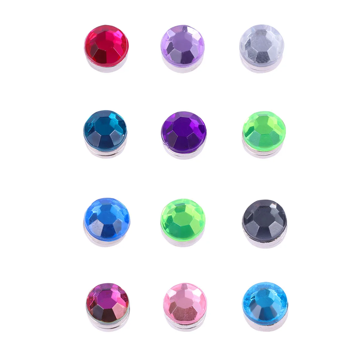 

12Pcs Magnetic Crystal Wine Glass Charms Multicolor Ring Markers Party Identification Wine Accessories Glass Charms