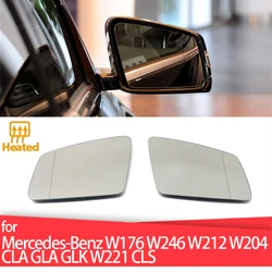 Left & Right Side Mirror Glass  Rearview Exterior Wide Angle for Mercedes-Benz  A B C E GLA CLA GLK W176 W246 W212 W204 W221