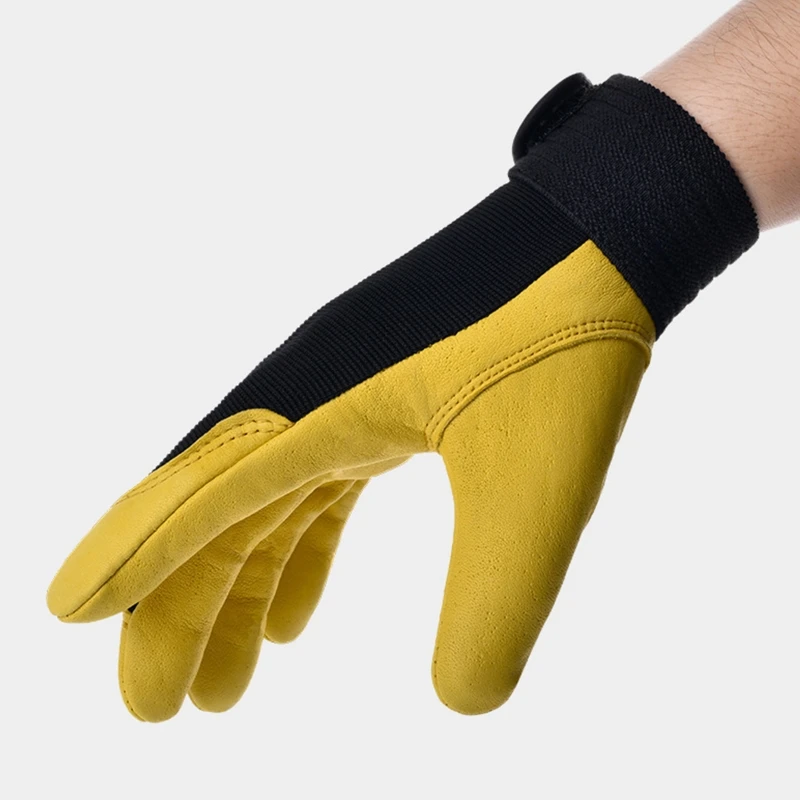 1 Pair Sheepskin Utility Work Gloves Light‑Duty Builder Gardening Mechanic Gloves Durable Daily Hand Gloves for M L XL XXL
