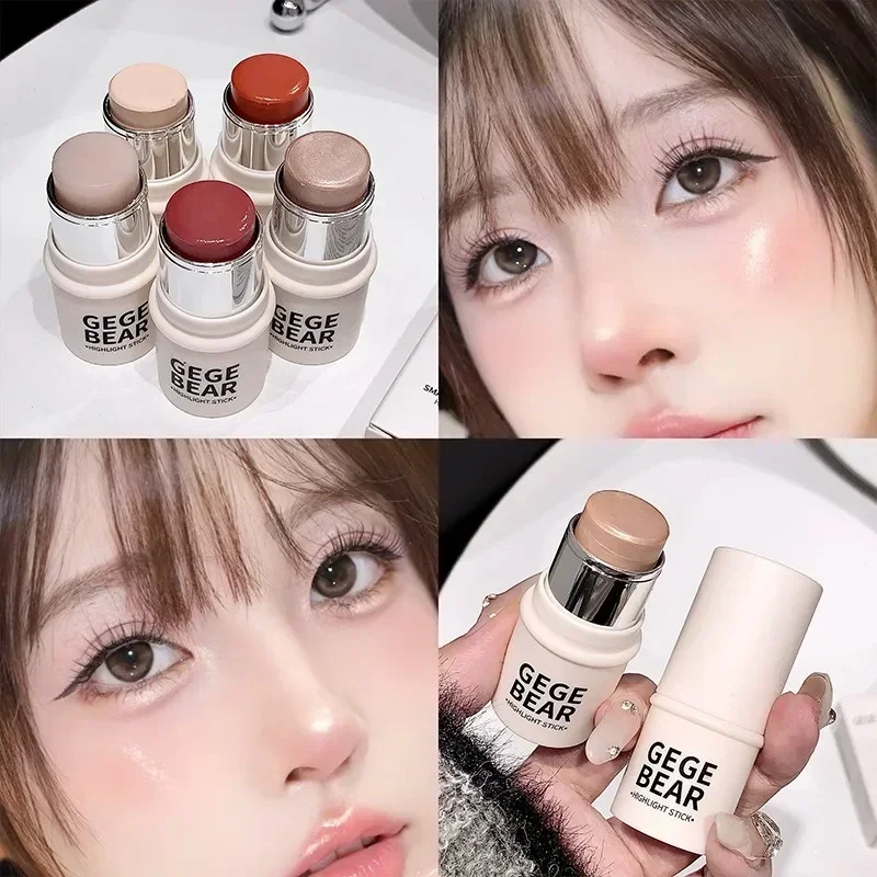 Evidenziatore idratante a luce d'acqua trasparente Stick Champagne Pasta ad alta lucentezza Viso e corpo Schiarente Trucco naturale Bronzer Blush
