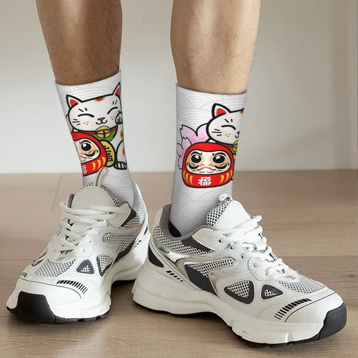 Luck & Fortune Cat Neko Maneki Chaussettes pour hommes et femmes, mode, printemps, été, automne, hiver, bas, cadeau