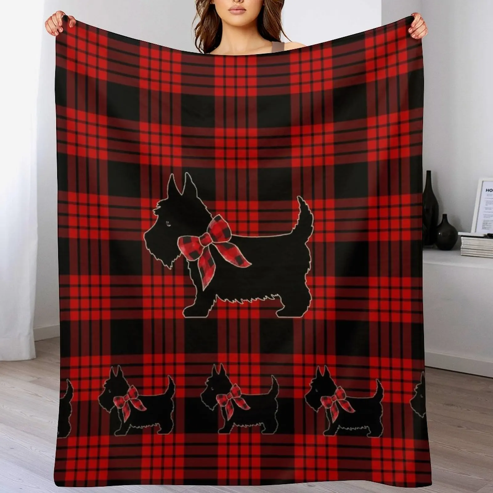 

Scottie Blanket Throw Blanket Stylish Couch Blanket for Home Living Room