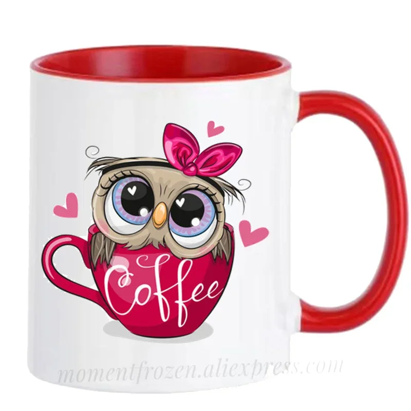 

Cute Owl Mugs Coffee Tea Cups Friends Gifts Milk Tableware Coffeeware Home Decal Teaware Mugen Holiday Party Beer Drinkware