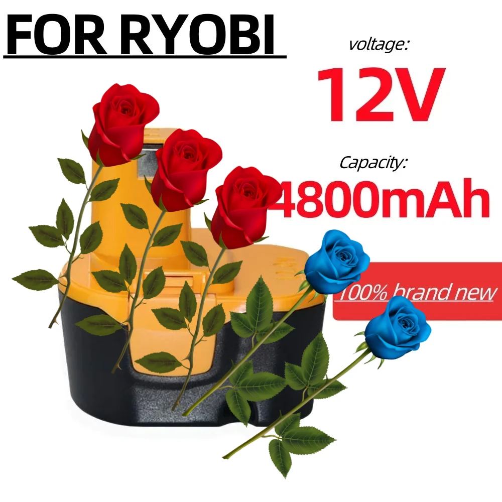 

12V 4800mAh NI-MH Power tool Battery for Ryobi Replacement B-8286 BPT1025 RY-1204 1400143 1400652 1400670 440000