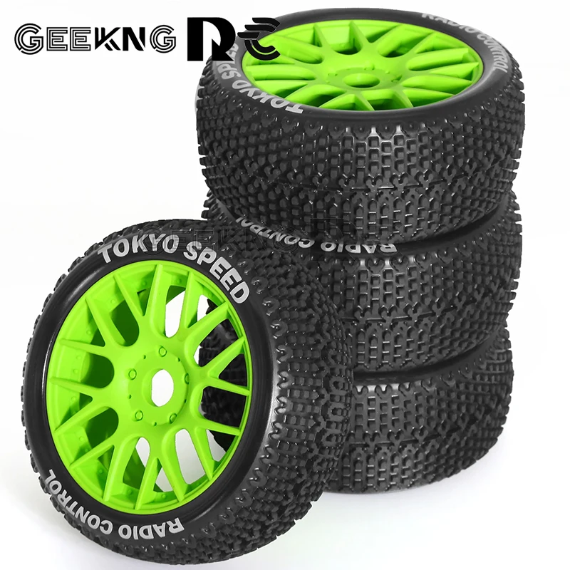 4pcs 110mm 1/8 RC Off-Road Buggy Wheels Tire 17mm Hex for ARRMA Typhon Talion Traxxas Redcat Team Losi Kyosho HPI HSP VRX RC Car