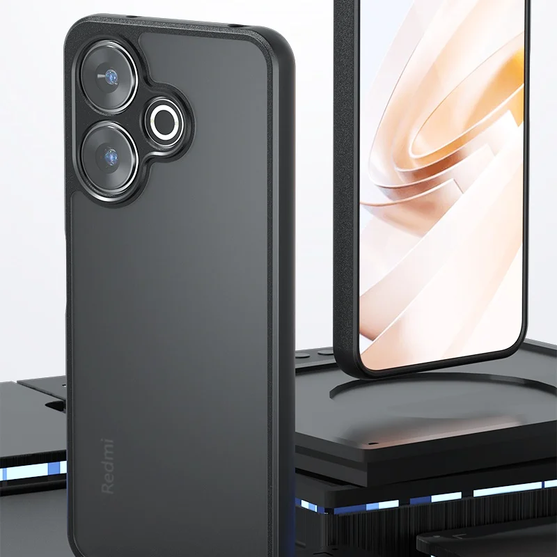 레드미 13 케이스 커버 샤오미 레드미 13 케이스 폰 범퍼 무광 블랙 프레임 아머 충격 방지 투명 클리어 펀다스 레드미 13