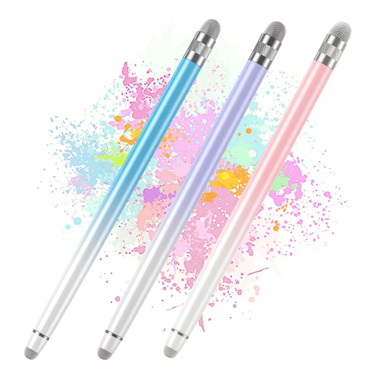 Cute Gradient Stylus Pens Compatible All Touch Screens Anti-Scratch Tip Stylus Pens for Touch Screens iPhone/iPad/Tablet Surface