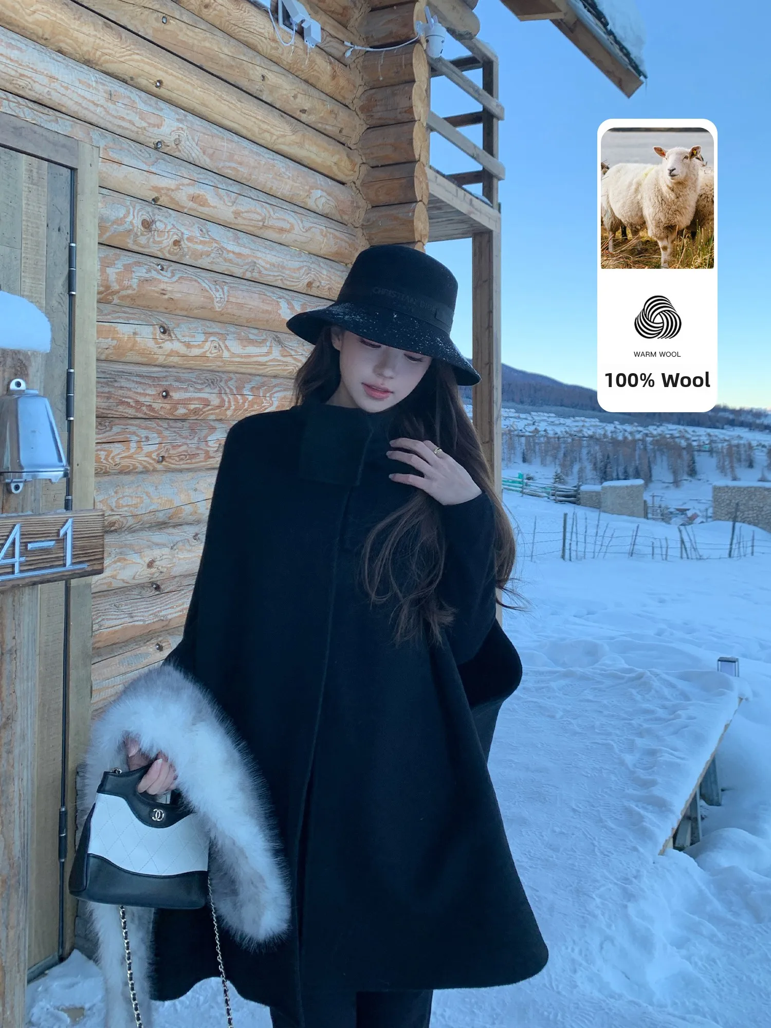 

Шерстяное пальто-накидка Ele Pusumede для женщин: элегантное, теплое, повседневное, модное, высококачественное, для электронной коммерции