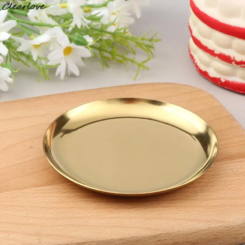 Light Luxury Style Metal Jewelry Tray Stainless Steel Storage Tray Dormitory Cosmetics Jewelry Plate Decoration