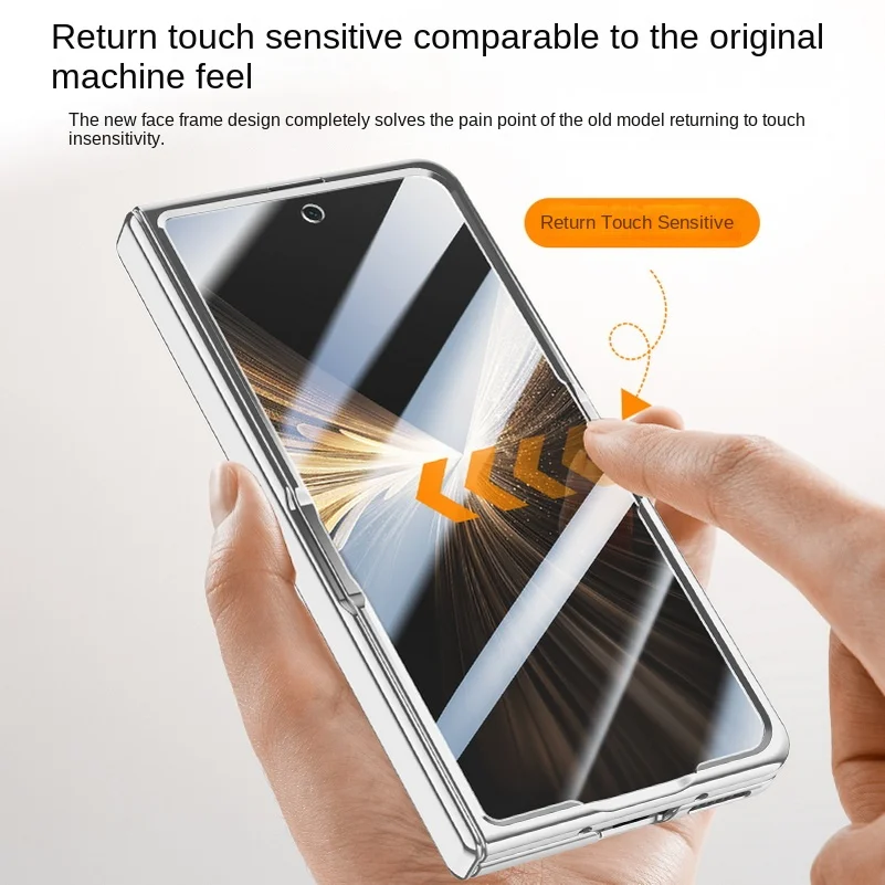 Etui na telefon Honor Magic V6 V5, kompatybilne z MagSafe, przezroczyste szkło hartowane zapewniające prywatność, z zawiasowym uchwytem na sprężynie. — zdjęcie produktu 4