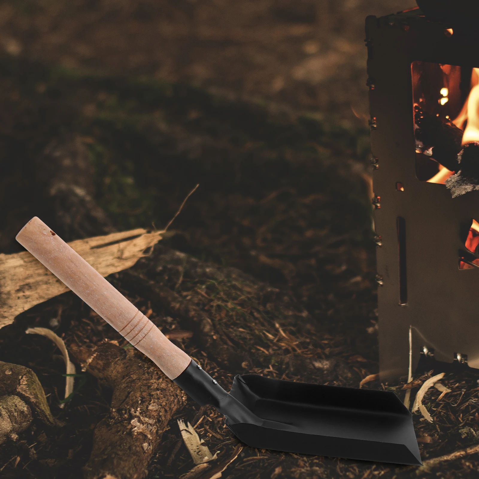 

Small Iron Shovel with Wooden Handle for Outdoor Digging and Gardening Tasks Portable Compact Design for Soil Planting Ash