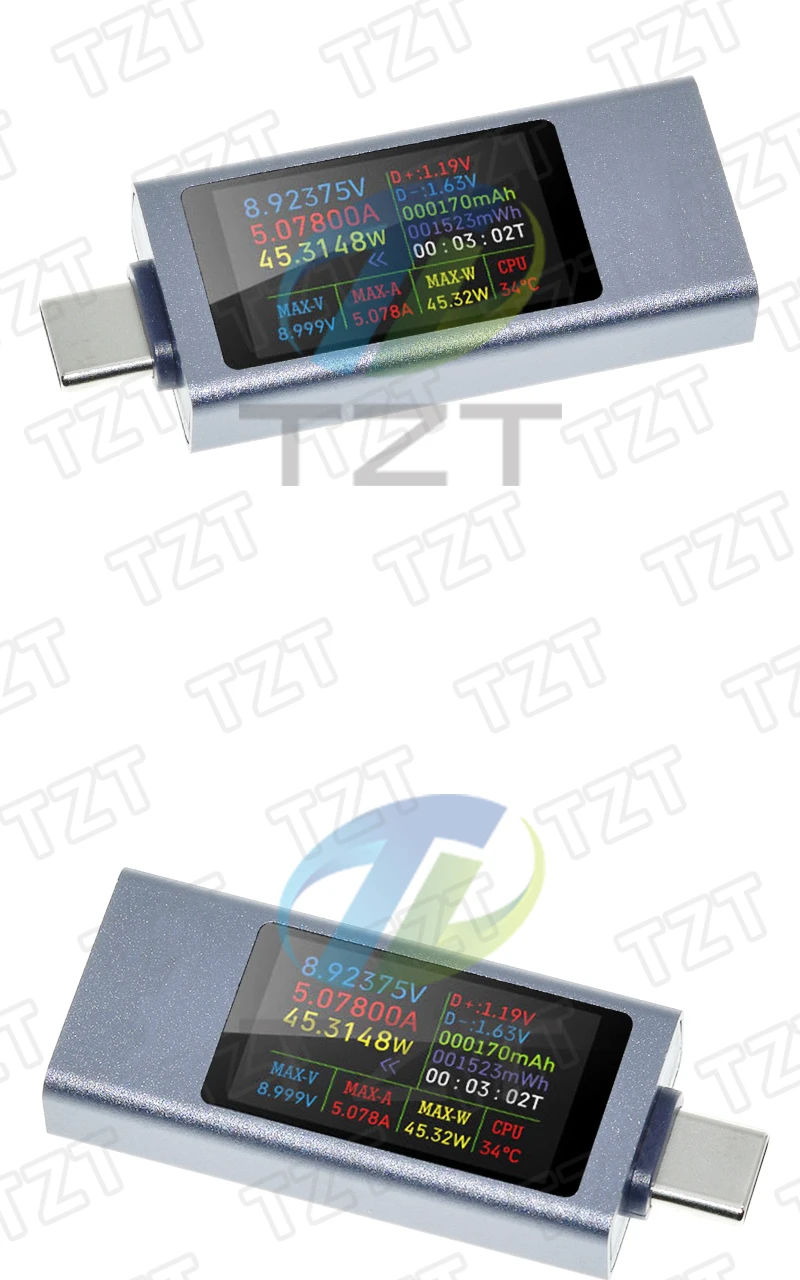 KWS-2303C Multifunktions-Digitalanzeige DC-Spannungsmesser Amperemeter Leistungsmesser Typ-C Handy-Ladetester DC 4-30V 0-12A – Detail 12