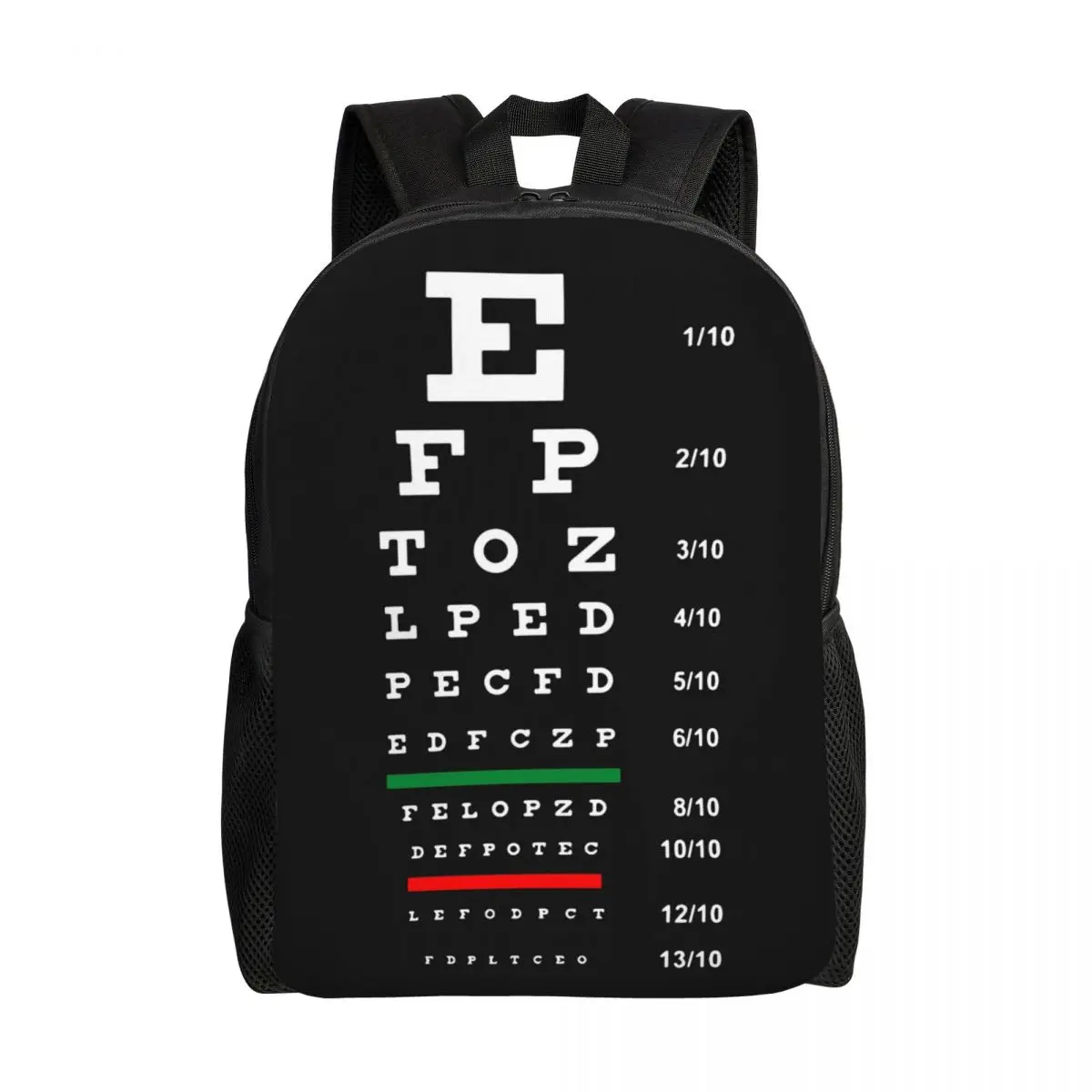 Customized Ophthalmologist Optical Chart Backpack Women Men Casual Bookbag for School College Eye Exam Glasses Bags