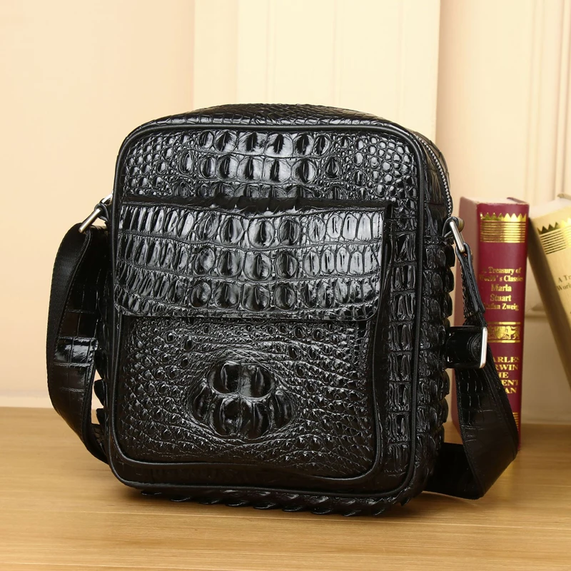 Genuine Leather alligator handbag large capacity men\'s briefcase business Crossbody bag fashion men\'s bag real cowhide bag