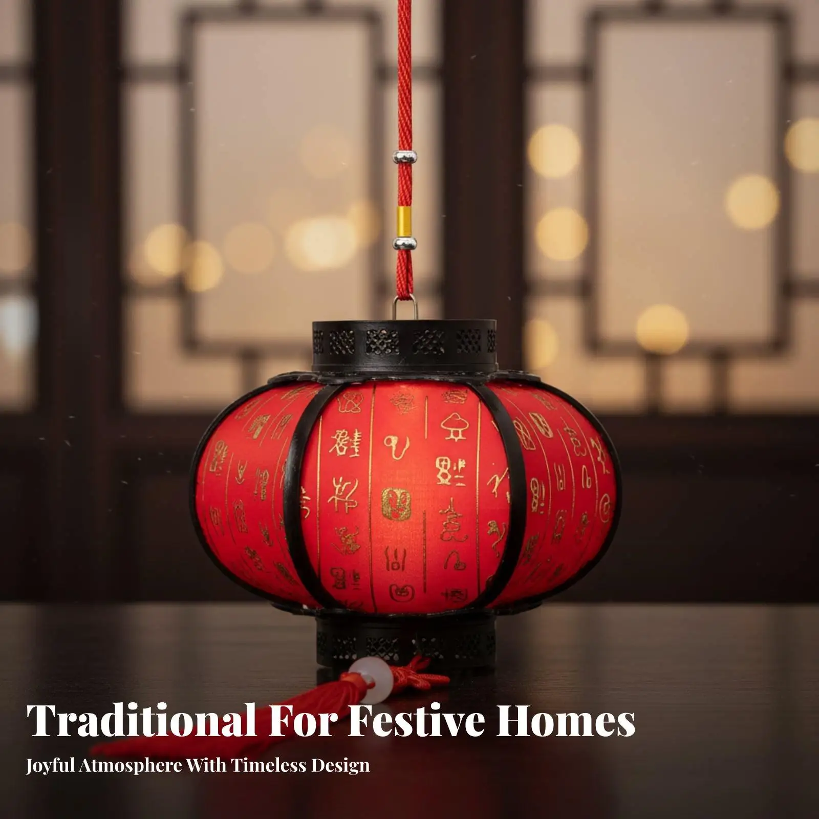 Red Hanging Lantern, Glowing Handheld Light, Chinese Holiday Kids Decor