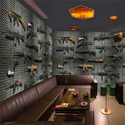 Custom War Friendship Military Brigade Wallpaper Barbecue Hotpot Shop Special Forces Camouflage Wall paper Military Theme Hotel