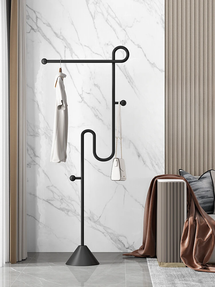 Floor-to-ceiling coat rack Bedroom Living room Stainless steel Office Hanging clothes Bag rack Clothing store Vertical