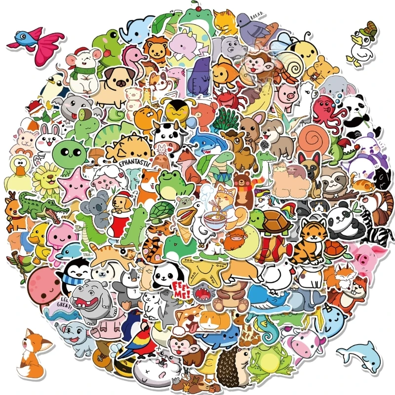 150Pcs Animal Sticker Collection Waterproof Luggage Decals for Kids and Teens