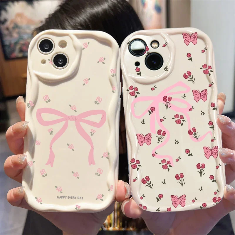 حافظة هاتف لهاتف جوجل بيكسل 8A 10 7 8 9 Pro XL متموجة الحافة القوس الأزهار موجة نقطة الفنية الإبداعية لطيف الكاميرا الغطاء الواقي #2