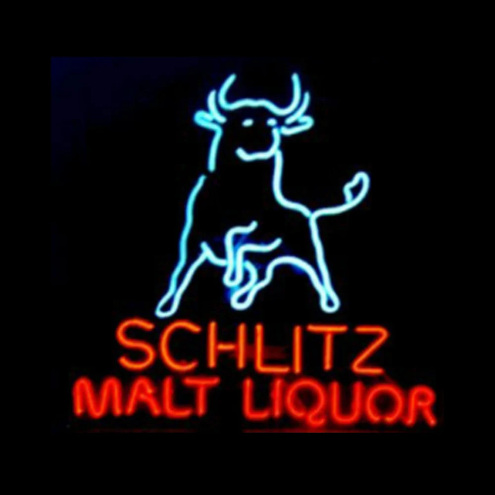 

Malts Liquor Bull Neon Sign Light Custom Handmade Real Glass Tube Drink Shop Store Advertise Room Decor Display Lamp 17"X17"