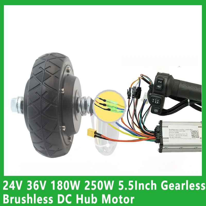 

24 В, 36 В, 180 Вт, 250 Вт, 5,5 дюйма, безредукторный бесщеточный концентратор постоянного тока, 139 двигатель с одним приводом, регулирование скорости, высокий крутящий момент для электрических грузовиков с едой