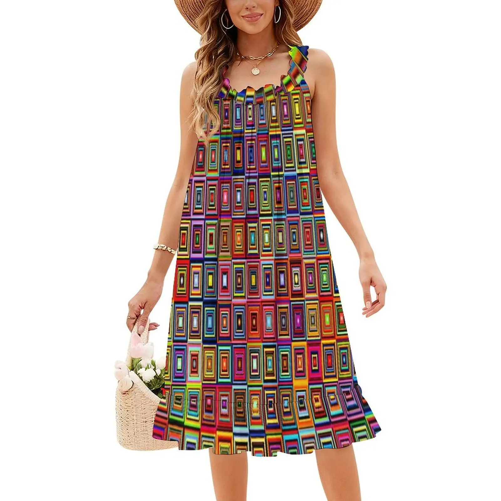 فستان حفلات نسائي من Pattern-879، ملابس نادي مطبوعة عصرية للأعمال الفنية النسائية من الفن التجريدي الحديث #4