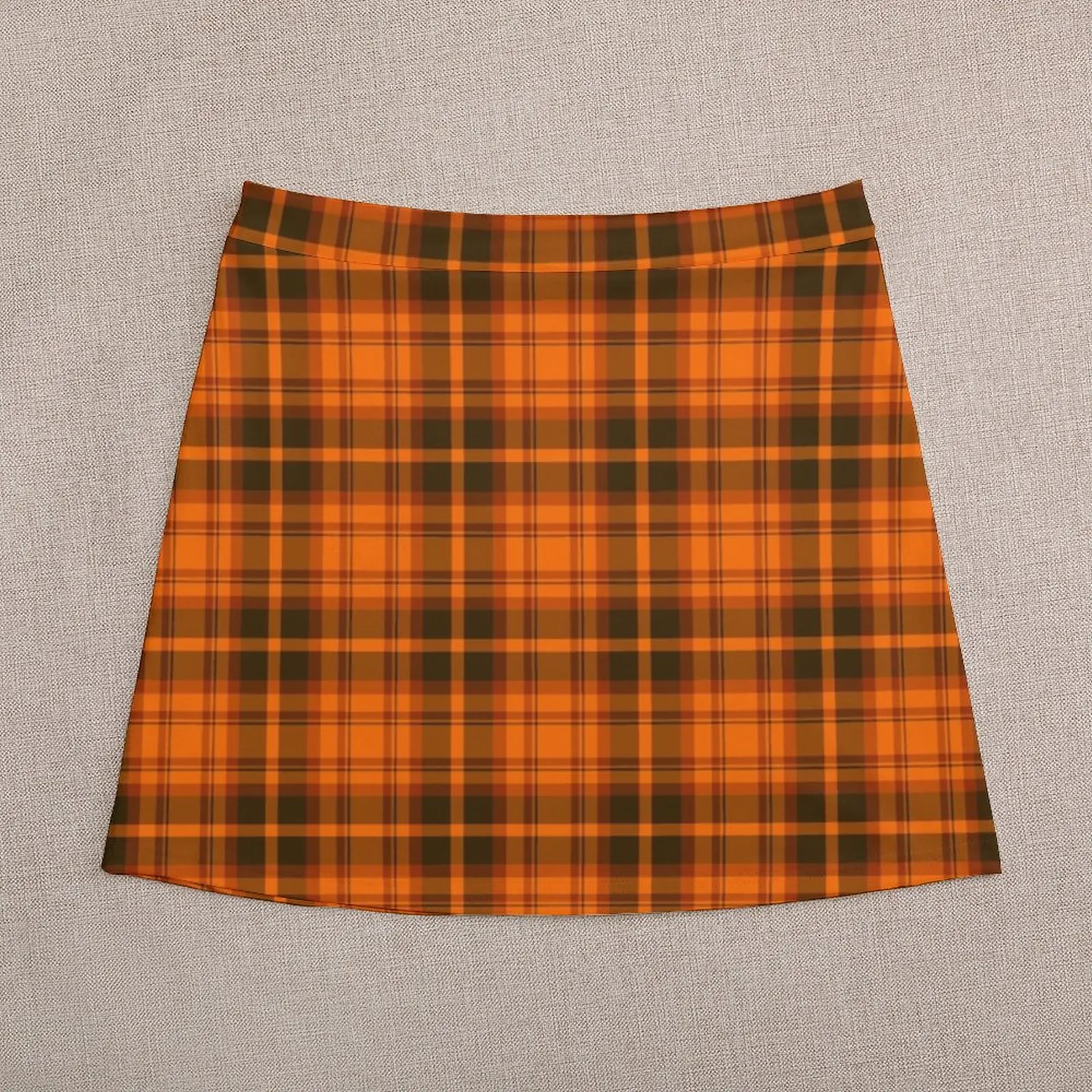 Orange Tartan Plaid Pattern Mini Skirt Dresses midi skirt for women womans clothing