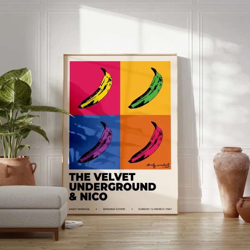Andy Warhol Artwork Poster Banana Colorful Canvas Painting Pop Art Canvas Painting Print Nordic Wall Picture Living Room Decor