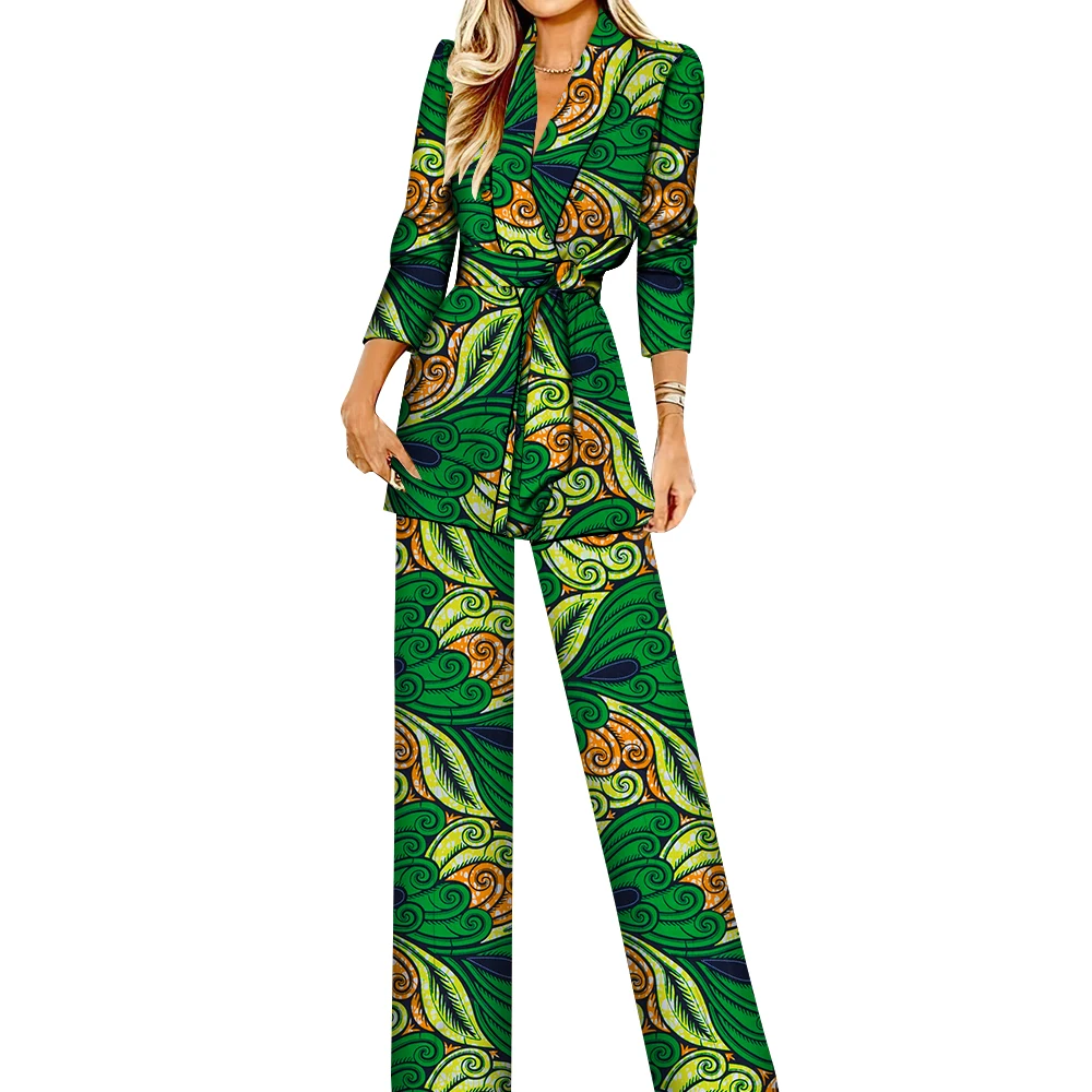 Elegant African Women Suit Blazer and Pants Set Formal Clothes Set for Office Lady Party Cocktail Suits Custom Made Wyl002