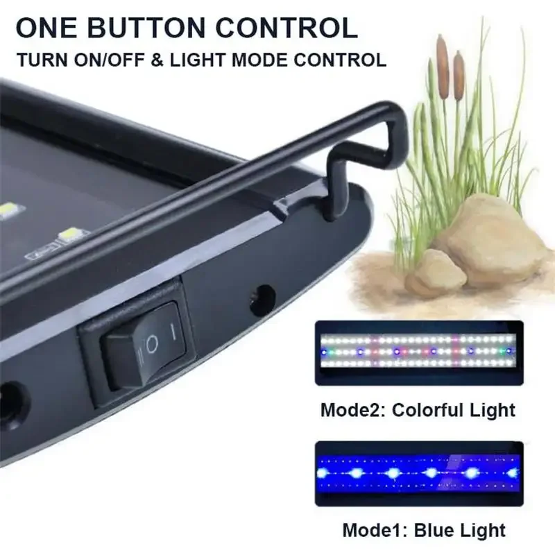 Imagem -06 - Multi-color Led Aquarium Light Full Spectrum Super Slim Aquário Planta Aquática Marine Grow Lâmpada de Iluminação Plug ue 3040cm