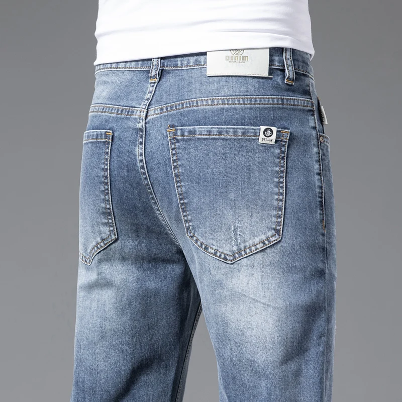 High-End Jeans Men's 2024 Spring and Autumn New Straight Stretch Trousers Casual Pants Men's Summer