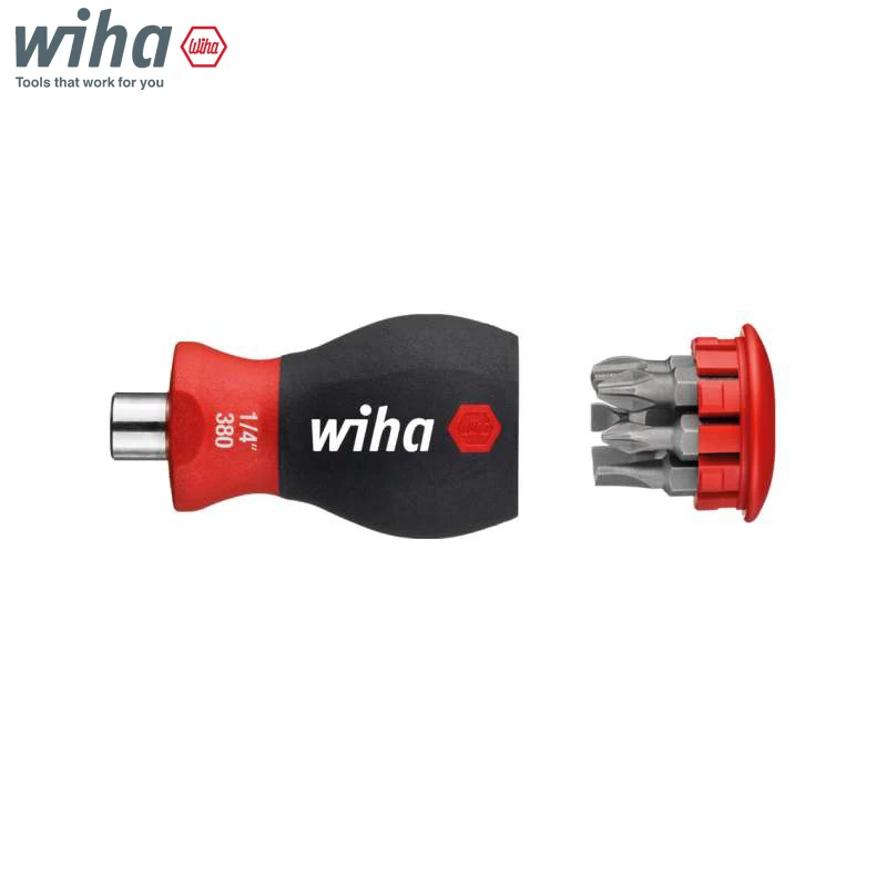 

Wiha 33738 Magnetic Screwdriver With Blade Library With 6 Phillips Slotted Blade Heads Short Handle 1/4 "