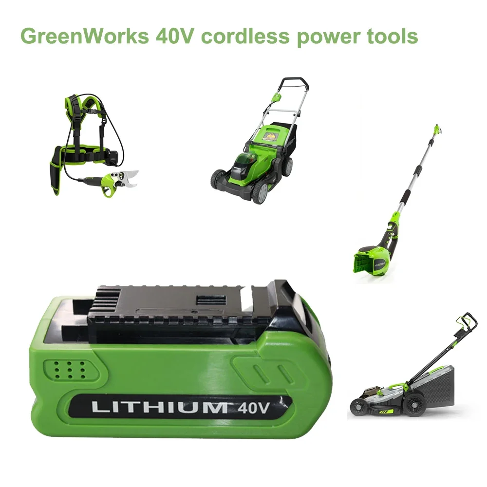 Lithium ion rechargeable battery 40V 3.0 4.0 5.0ah suitable for GreEnworks 29462 29472 29282G Max Gmax lawn mower power tools