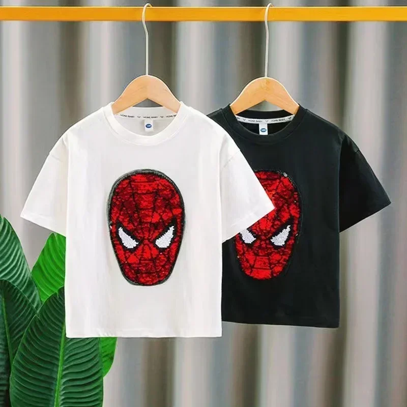 New Girls Summer Tshirt Cartoon Spiderman Kids Children Family Matching Outfit Son Daughter Baby Boys TShirt Children Tops Tees