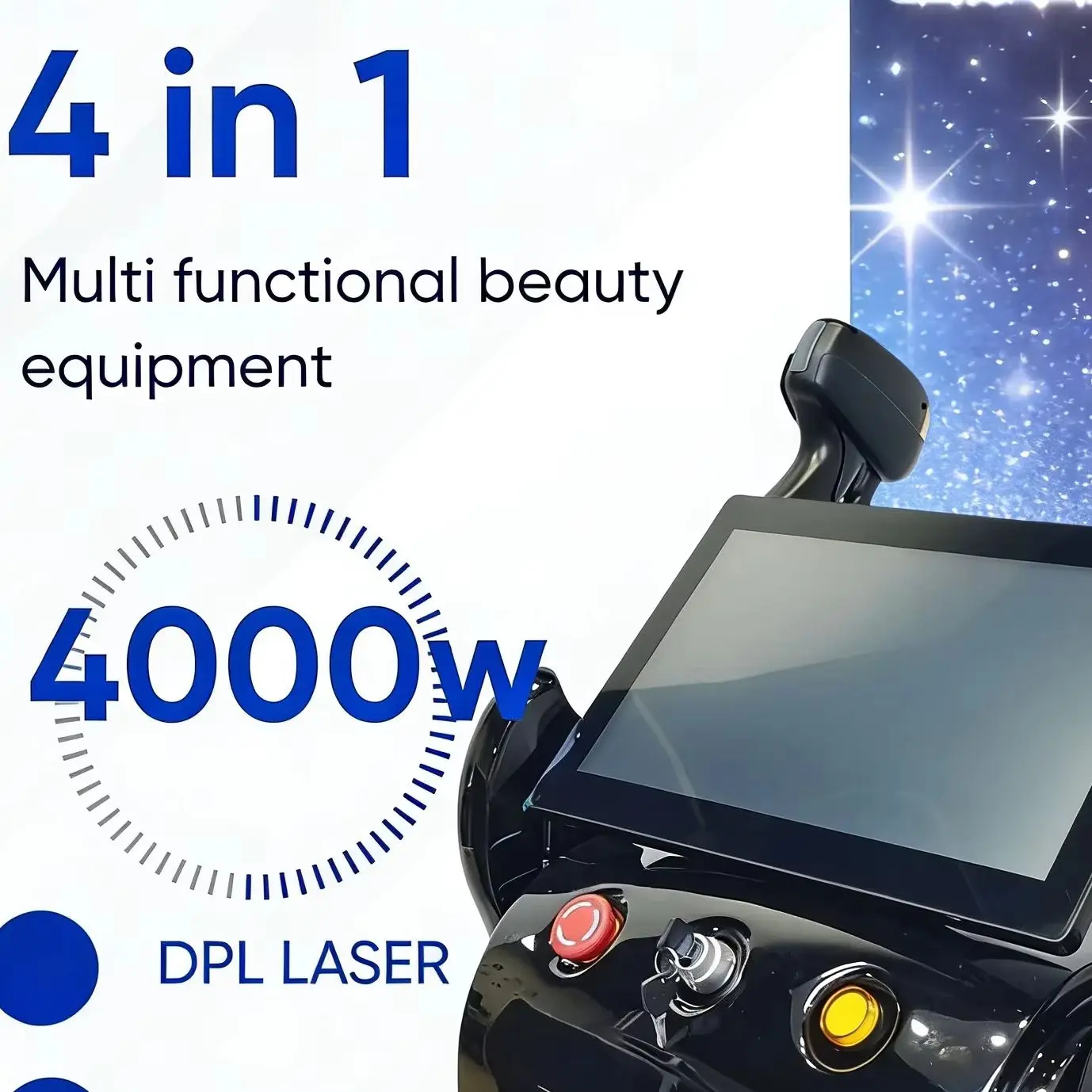 

Профессиональный косметологический аппарат 4-в-1: DPL, RF, диодный лазер 808 нм, пикосекундный лазер для удаления волос/татуировок, подтяжки и отбеливания кожи