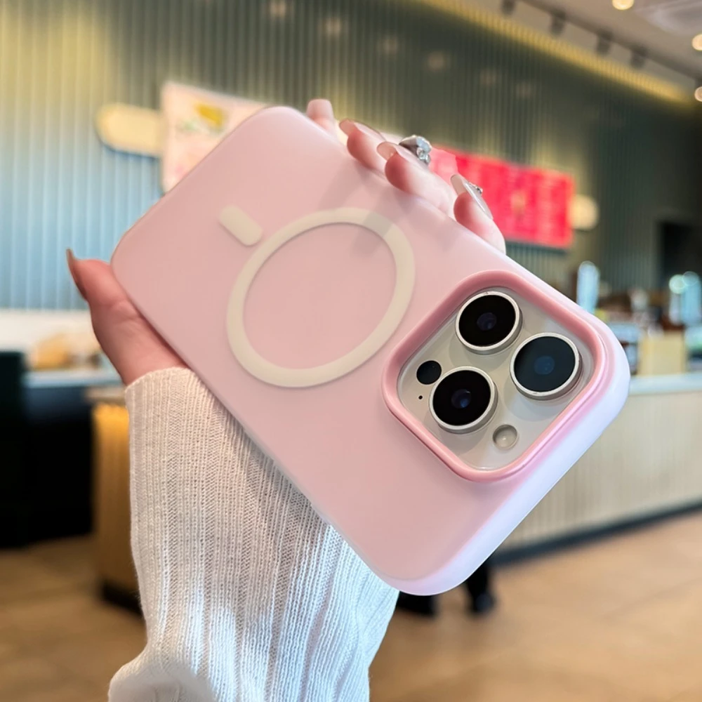 Magnetische kabellose Ladehülle für MagSafe für iPhone 17 16 15 14 Plus 13 12 Pro Max 11, Candy Color 2-in-1, matte Softcover-Hülle – Detail 9